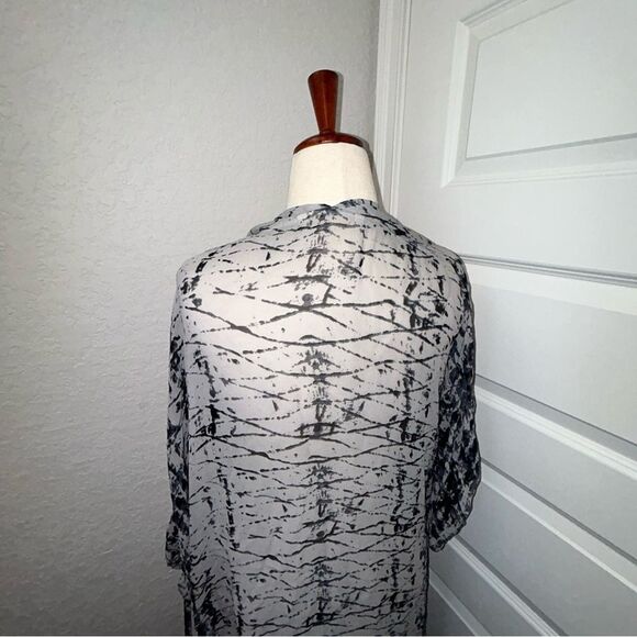 Soft Surroundings Tie Dye Mix Print Open Front Kimono Shawl Top - Picture 4 of 11